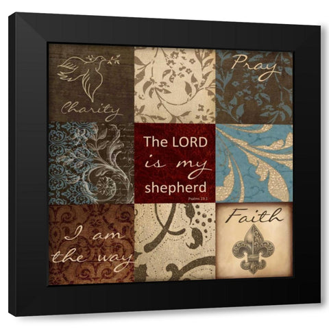 Lord 9 Patch Black Modern Wood Framed Art Print with Double Matting by Greene, Taylor