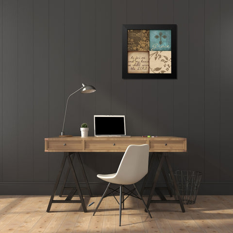 GRACE Black Modern Wood Framed Art Print by Greene, Taylor