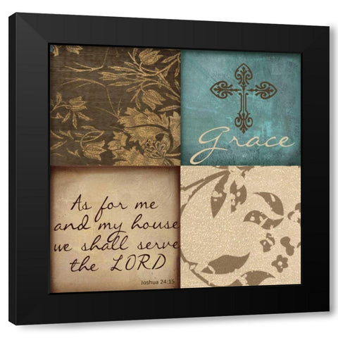 GRACE Black Modern Wood Framed Art Print with Double Matting by Greene, Taylor