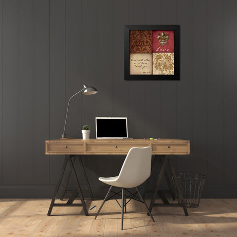 LOVE Black Modern Wood Framed Art Print by Greene, Taylor