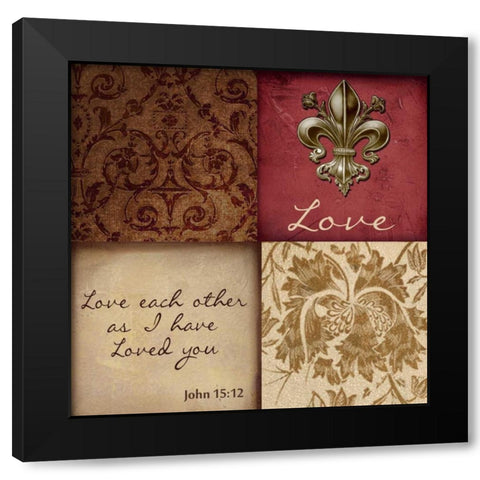 LOVE Black Modern Wood Framed Art Print with Double Matting by Greene, Taylor