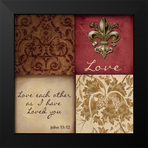 LOVE Black Modern Wood Framed Art Print by Greene, Taylor