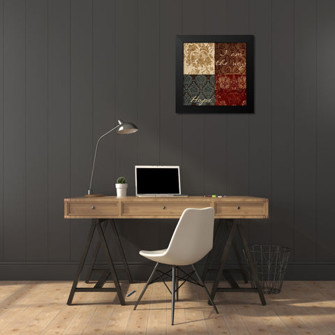 HOPE Black Modern Wood Framed Art Print by Greene, Taylor