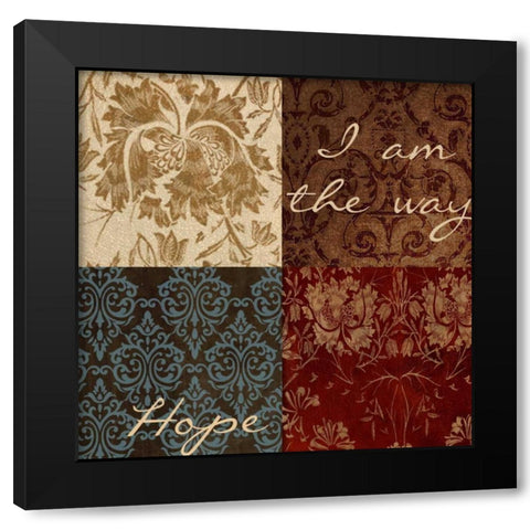 HOPE Black Modern Wood Framed Art Print with Double Matting by Greene, Taylor