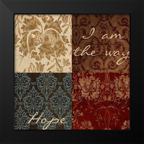 HOPE Black Modern Wood Framed Art Print by Greene, Taylor