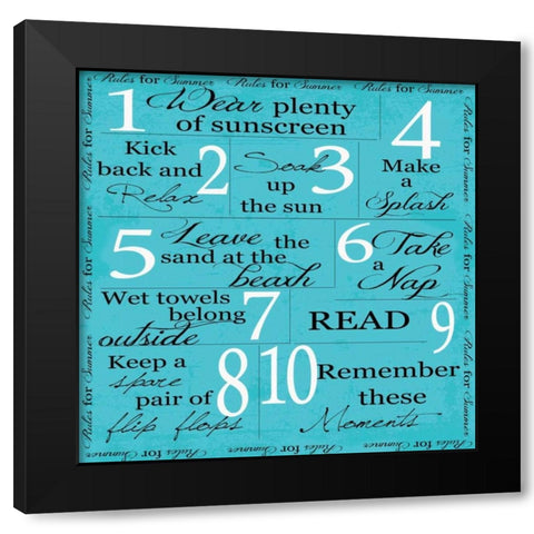 JUNE -SUMMER Black Modern Wood Framed Art Print with Double Matting by Greene, Taylor