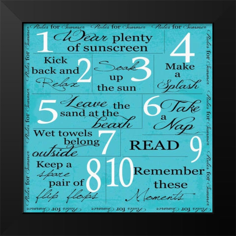 JUNE -SUMMER Black Modern Wood Framed Art Print by Greene, Taylor