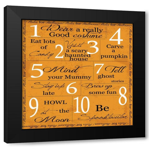 OCTOBER- HALLOWEEN Black Modern Wood Framed Art Print with Double Matting by Greene, Taylor