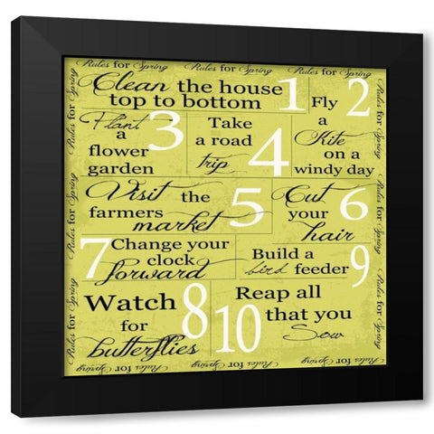 MARCH -SPRING Black Modern Wood Framed Art Print with Double Matting by Greene, Taylor