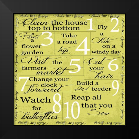 MARCH -SPRING Black Modern Wood Framed Art Print by Greene, Taylor