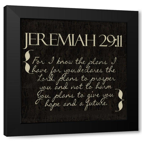 Jeremiah 29-11 Black Modern Wood Framed Art Print with Double Matting by Greene, Taylor