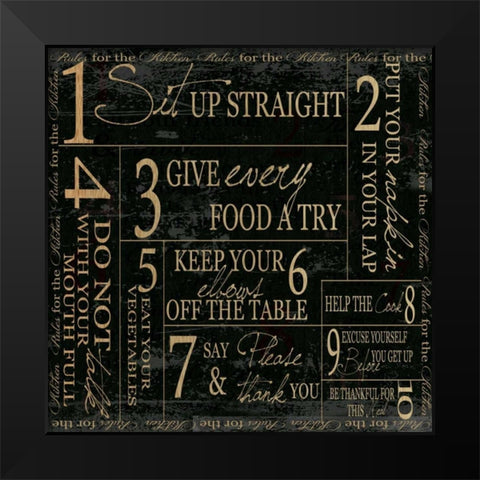 OPEN-KITCHEN Black Modern Wood Framed Art Print by Greene, Taylor