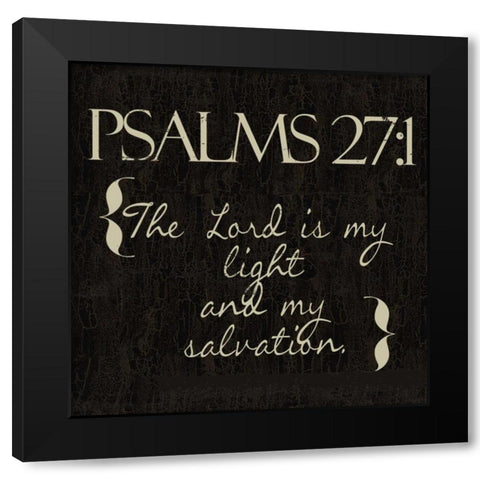 Psalms 27-1 Black Modern Wood Framed Art Print by Greene, Taylor