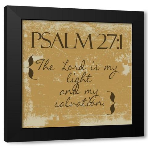 Psalms 27-1-Gold Black Modern Wood Framed Art Print with Double Matting by Greene, Taylor