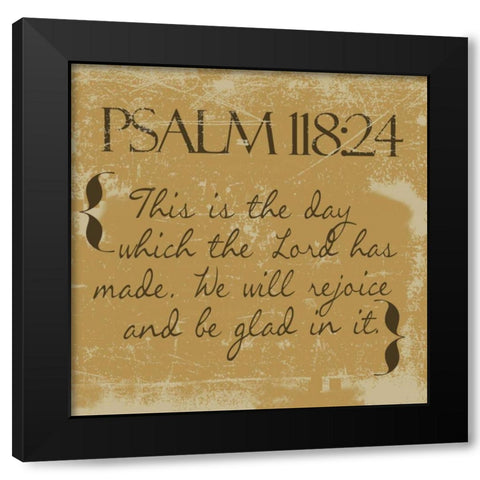 Psalms 118-24-Gold Black Modern Wood Framed Art Print with Double Matting by Greene, Taylor