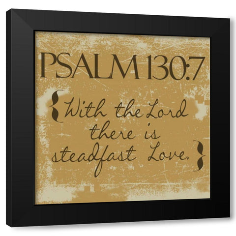 Psalms 130-7-Gold Black Modern Wood Framed Art Print with Double Matting by Greene, Taylor