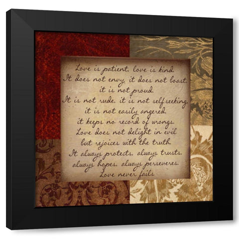 LOVE IS Black Modern Wood Framed Art Print with Double Matting by Greene, Taylor