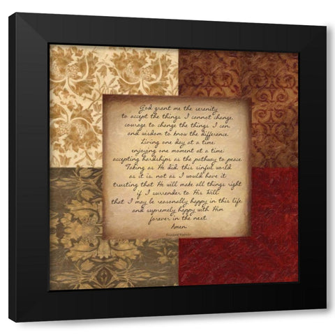 SERENITY Black Modern Wood Framed Art Print with Double Matting by Greene, Taylor