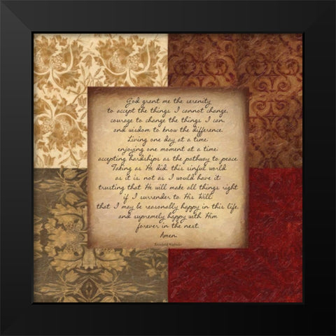 SERENITY Black Modern Wood Framed Art Print by Greene, Taylor