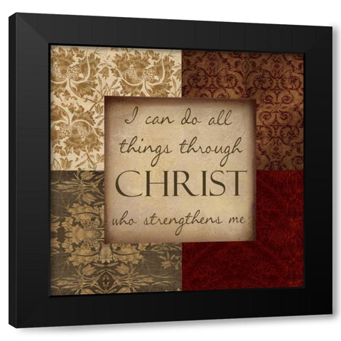 I CAN DO ALL THINGS 2 Black Modern Wood Framed Art Print by Greene, Taylor