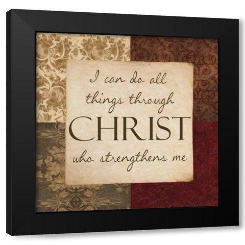 I CAN DO ALL THINGS Black Modern Wood Framed Art Print with Double Matting by Greene, Taylor