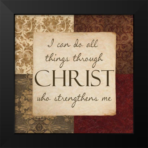 I CAN DO ALL THINGS Black Modern Wood Framed Art Print by Greene, Taylor