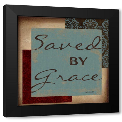 SAVED BY GRACE Black Modern Wood Framed Art Print with Double Matting by Greene, Taylor