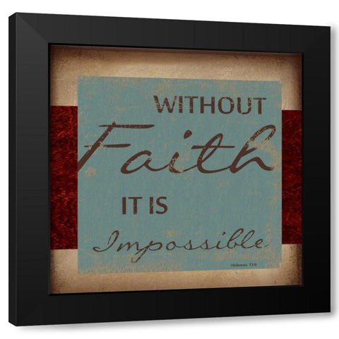 WITHOUT FAITH Black Modern Wood Framed Art Print by Greene, Taylor