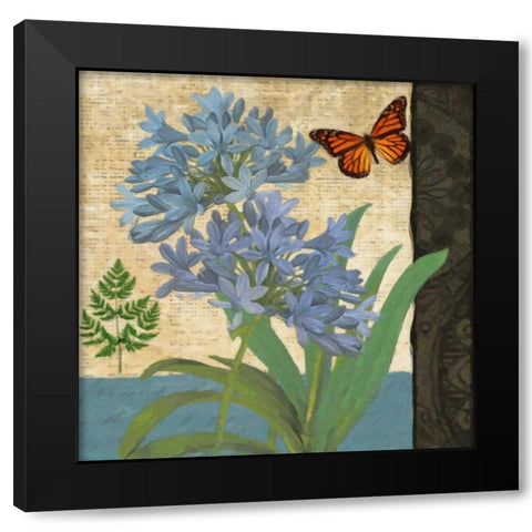 FLORAL I Black Modern Wood Framed Art Print with Double Matting by Greene, Taylor