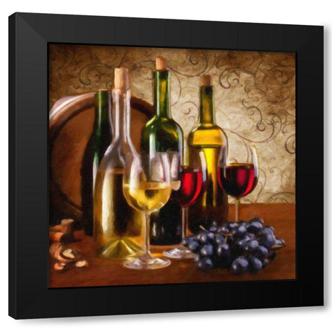 Wine I Black Modern Wood Framed Art Print with Double Matting by Greene, Taylor