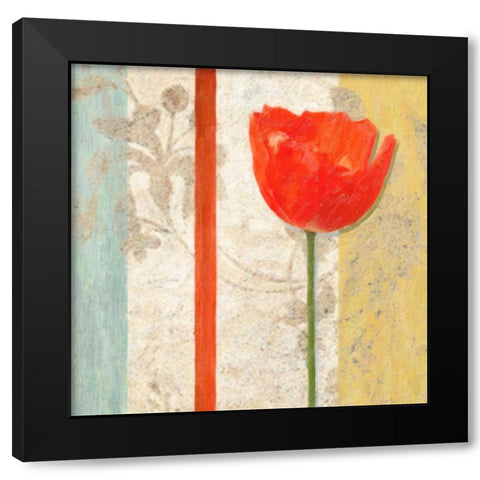 Poppy Silhouette I Black Modern Wood Framed Art Print with Double Matting by Greene, Taylor