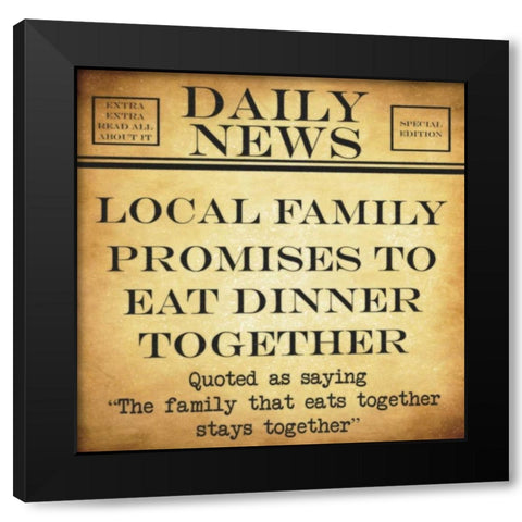 DAILY NEWS Eats Together Black Modern Wood Framed Art Print with Double Matting by Greene, Taylor