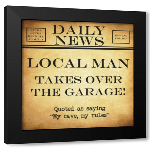 DAILY NEWS My Cave Black Modern Wood Framed Art Print with Double Matting by Greene, Taylor