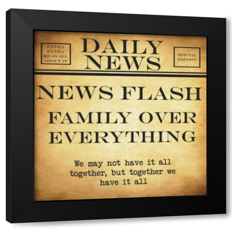 NEWS FLASH Good Friends Black Modern Wood Framed Art Print by Greene, Taylor