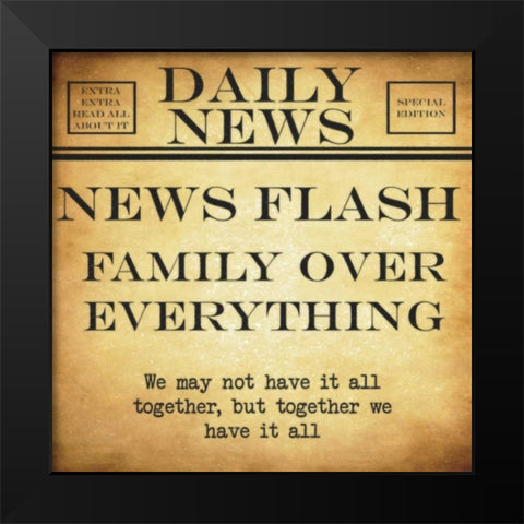 NEWS FLASH Good Friends Black Modern Wood Framed Art Print by Greene, Taylor