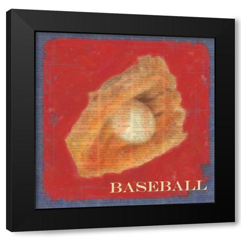 Baseball Black Modern Wood Framed Art Print with Double Matting by Greene, Taylor