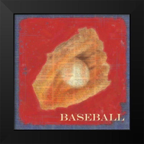 Baseball Black Modern Wood Framed Art Print by Greene, Taylor