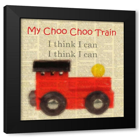 Choo Choo Black Modern Wood Framed Art Print by Greene, Taylor