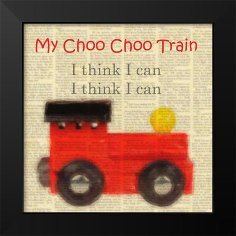Choo Choo Black Modern Wood Framed Art Print by Greene, Taylor
