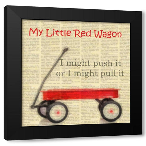 RED WAGON Black Modern Wood Framed Art Print with Double Matting by Greene, Taylor