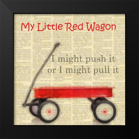 RED WAGON Black Modern Wood Framed Art Print by Greene, Taylor