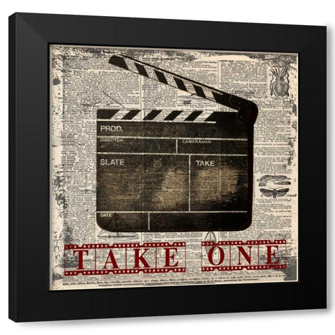 TAKE ONE Black Modern Wood Framed Art Print with Double Matting by Greene, Taylor