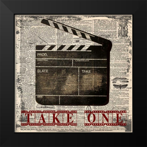 TAKE ONE Black Modern Wood Framed Art Print by Greene, Taylor