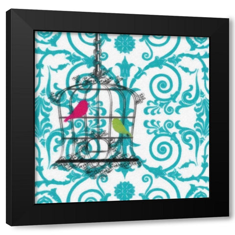 CHEVRON BIRD II Black Modern Wood Framed Art Print with Double Matting by Greene, Taylor