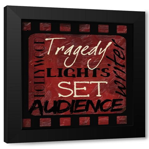 LIGHTS SET TYPOGRAPHY Black Modern Wood Framed Art Print with Double Matting by Greene, Taylor