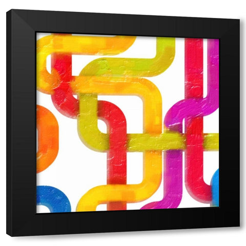 GEOMETRIC LINE I Black Modern Wood Framed Art Print with Double Matting by Greene, Taylor