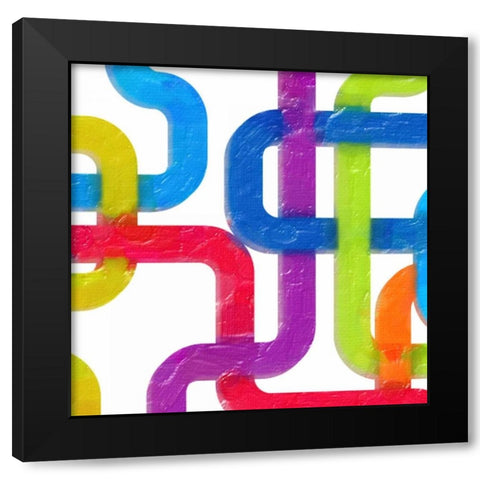 GEOMETRIC LINE II Black Modern Wood Framed Art Print with Double Matting by Greene, Taylor