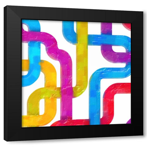 GEOMETRIC LINE III Black Modern Wood Framed Art Print with Double Matting by Greene, Taylor