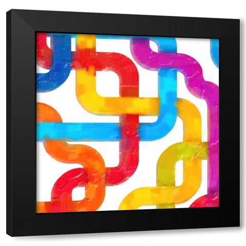 GEOMETRIC LINE IV Black Modern Wood Framed Art Print with Double Matting by Greene, Taylor
