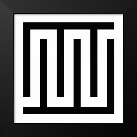 LABYRINTH IV Black Modern Wood Framed Art Print by Greene, Taylor